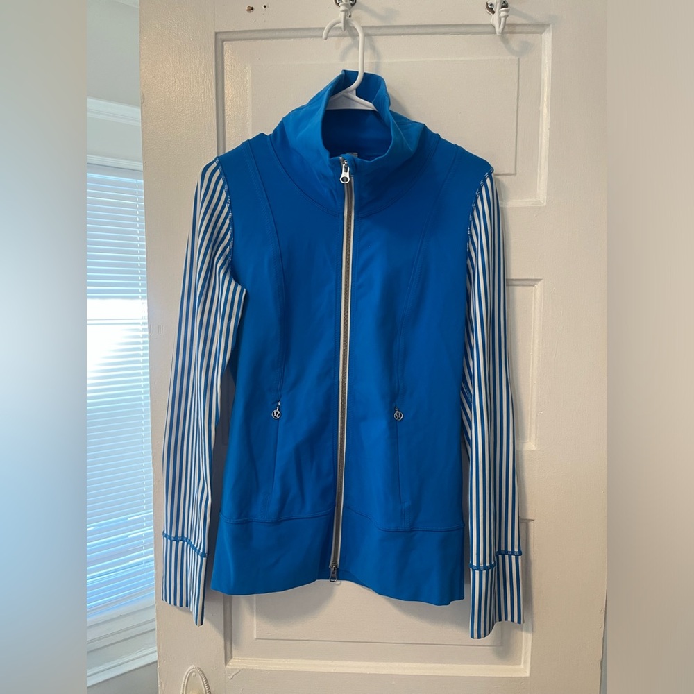 Blue and White Lululemon Athletic Jacket